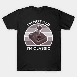 I'm not old, I'm Classic | Joystick | Retro Hardware | Vintage Sunset | '80s '90s Video Gaming T-Shirt